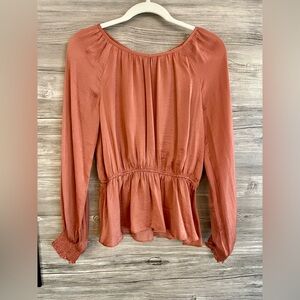 Hem & Thread Pink Satin Blouse